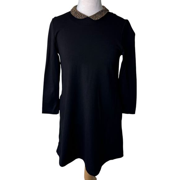 J.McLauglin Leopard Print Peter Pan Collar Mini Dress Black Size Small - Picture 6 of 10